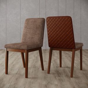 Conjunto 2 Cadeiras Para Mesa De Jantar Caramelo/cacao