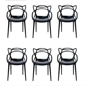 Cadeira Moderna Para Mesa De Jantar Master Allegra - Kit Com 6