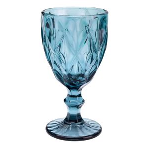 Taça De Vidro Diamond Diamante Azul 300ml Água Class Home