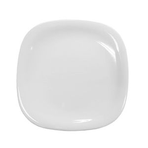 Prato De Sobremesa Branco Quadrado Square 20cm Vidro Opalino Em Casa Tem