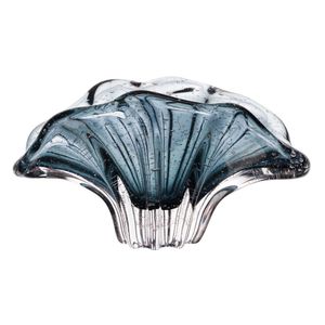 Porta Guardanapos De Vidro Murano Italy Azul Bolhas 20x11x9cm Wolff
