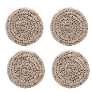 Conjunto 4 Porta Copos De Fibra Natural Braid 10cm Lyor