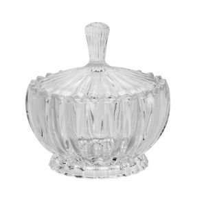 Bomboniere Potiche Decorativo Baleiro De Cristal Com Tampa Geneva 17cm Wolff