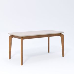 Mesa Ficus 77cm X 80cm X 160cm Tampo Em Mdf Madeira-off White