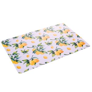 Lugar Americano De Plástico Mesa Limão Siciliano Síciliano Verde E Amarelo Lyor 43x28cm