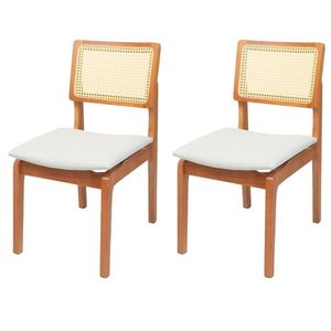 Kit 2 Cadeiras Veneza Madeira Maçicaalt 86 Cm X 43cm X 55 Cm Natural/offwhite