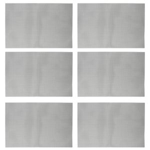 Jogo 6 Lugar Americano Retangular Mesa Pvc Dotted Cinza 45x30cm Lyor