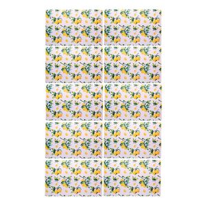 Jogo 10 Lugar Americano Retangular Mesa Limão Siciliano Plástico 43x28cm Lyor