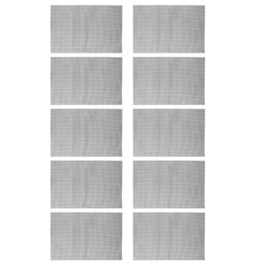 Jogo 10 Lugar Americano Retangular Mesa Pvc Dotted Cinza 45x30cm Lyor