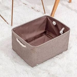 Caixa Cesto Organizador Tecido Lona Resistente 41x32x20cm Marrom