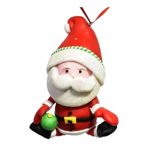 Enfeite Boneco Para Pendurar Papai Noel Vermelho E Branco Em Biscuit Cromus