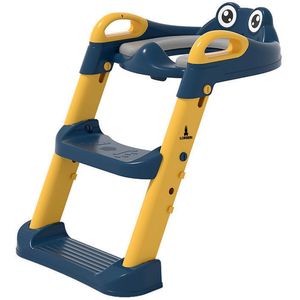 Redutor Infantil Assento Escadinha P- Vaso Sanitário Azul E Amarelo Lorben