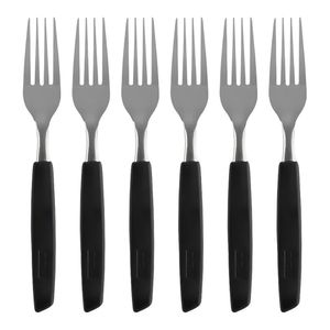 Jogo 6 Garfos De Mesa New Caprese Preto Fratelli Inox