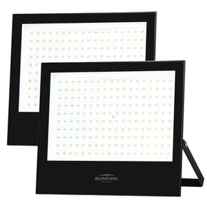 Kit 2 Refletor Blumenau De Led Slim 200w 6500k Preto Bivolt