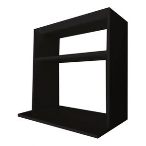 Suporte Microondas Com Nicho Em Mdf Preto [f031]