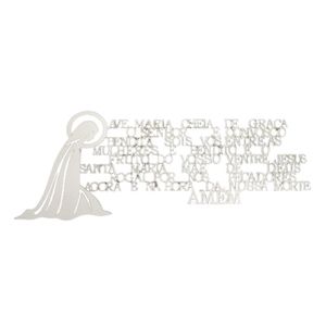 Ave Maria 50x20 Cm Oração Imagem Top Mdf 3mm Branco [f031]