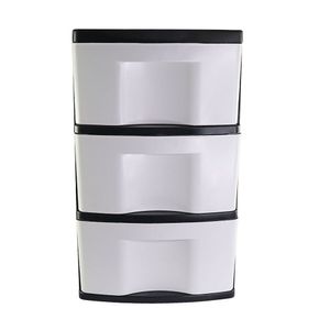 Gaveteiro De Chão Com 3 Gavetas Preto E Branco