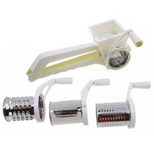 Ralador E Fatiador Manual Manivela Inox 3 Em 1