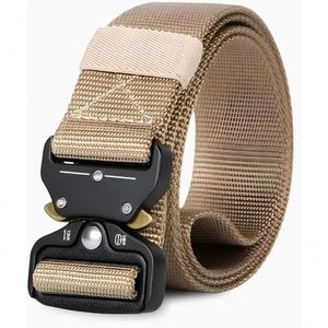 Cinto Tático Militar Com Fivela De Metal - Bege