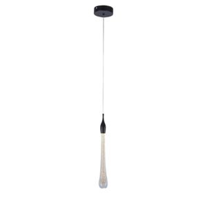 Lustre Pendente Gota Preto 3w 3000k Bivolt Domum