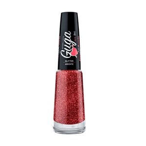 Kit 2 Esmalte Para Unhas Glitter Cor Vermelho Ardente Brilho 610 8ml Guga