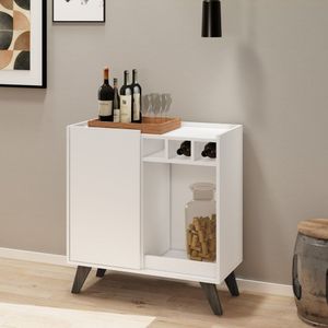 Bar 1 Porta Com Garrafeiro 76Cm Illinois Estilare Branco