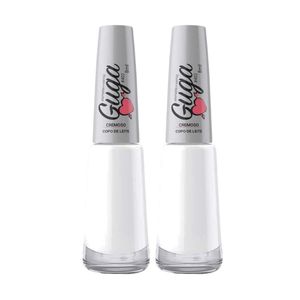 Kit 2 Esmalte Para Unhas Cremoso Copo De Leite Branco 8ml Guga