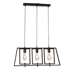 Pendente Três Lâmpadas Em Aço Lt-860-4013 E27*3 Bivolt Preto