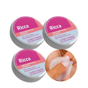 Kit 3 Lenços Removedor De Esmalte Umedecidos 32un 4,4cm Ricca