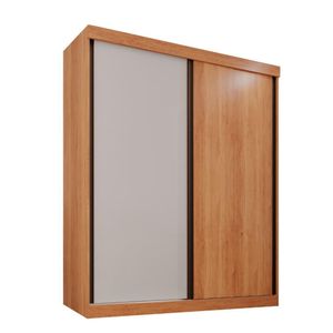 Guarda Roupa Solteiro 100% Mdf 2 Portas De Correr 3 Gavetas Portugal - Mais Moveis Cinamomo-offwhite