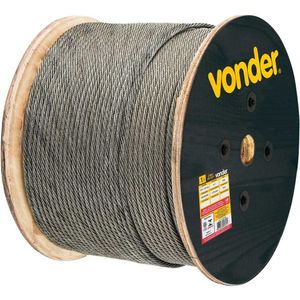 Cabo De Aço AF 5/32\" Alma De Fibra 6x7 Galv Com 100m Vonder