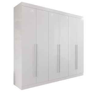 Guarda-roupa Casal 100% Mdf 6 Portas 4 Gavetas Grécia - Mais Móveis Neve