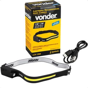 Lanterna Para Cabeça Recarregável LCV350 Vonder