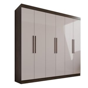 Guarda-roupa Casal 6 Portas 4 Gavetas Roma - Mais Móveis Newcanion-offwhite