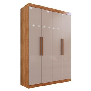 Guarda-roupa Solteiro 4 Portas 3 Gavetas Espanha - Mais Móveis Cinamomo-offwhite