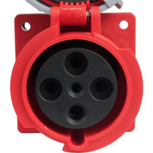 Tomada De Embutir Industrial 63a 4p 6h Vermelho 3342