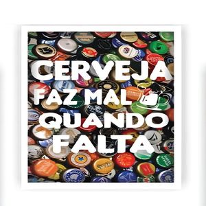Porta Tampinhas Quadro Grande 30cm Cerveja Faz Mal Quando Falta Madeira Vidro Vintage Rustico Varanda Sala Decorativo