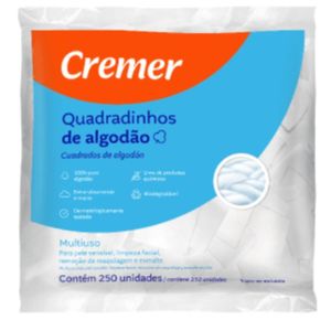 Algodão Quadrado - 250 Unidades - Cremer