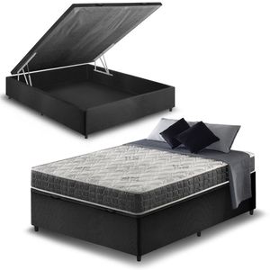 Cama Box Baú Casal + Colchão San Francisco Ortopédico 138