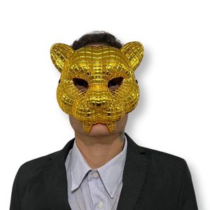 Máscara Round 6 Vip Tigre Dourada Para Fantasias