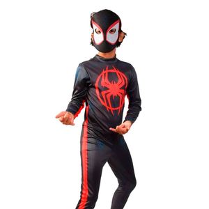 Fantasia Homem Aranha Miles Morales Infantil Com Máscara Tamanho G