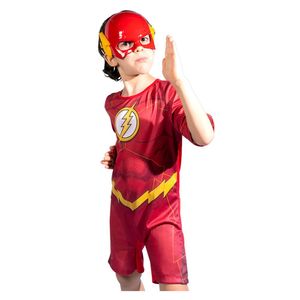 Fantasia Flash Infantil Curta Com Máscara Tamanho G
