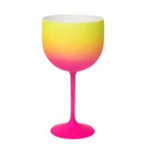 Taça De Gin Acrílico Rosa E Amarelo Shelby Fantasy 500ml