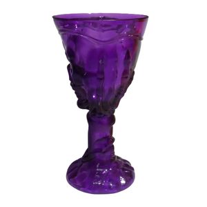Taça Halloween Transparente Caveira Roxa