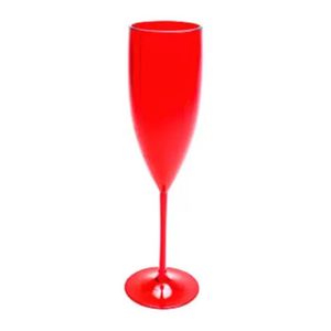 Taça De Champanhe Acrílico Vermelho - 180ml