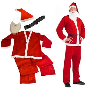 Fantasia Papai Noel Adulta Completa De Feltro - 5 Itens