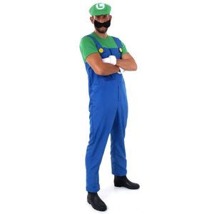 Fantasia Luigi Adulto Masculino Com Chapéu Bigode E Luva Tamanho M