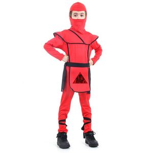 Fantasia Ninja Vermelho Infantil Com Capuz Tamanho G