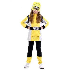 Fantasia Power Rangers Amarelo - Standard - Infantil Tamanho M