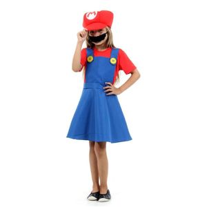 Fantasia Super Mario Feminina Infantil Luxo Com Chapéu E Bigode Tamanho P
